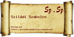 Sziládi Szabolcs névjegykártya